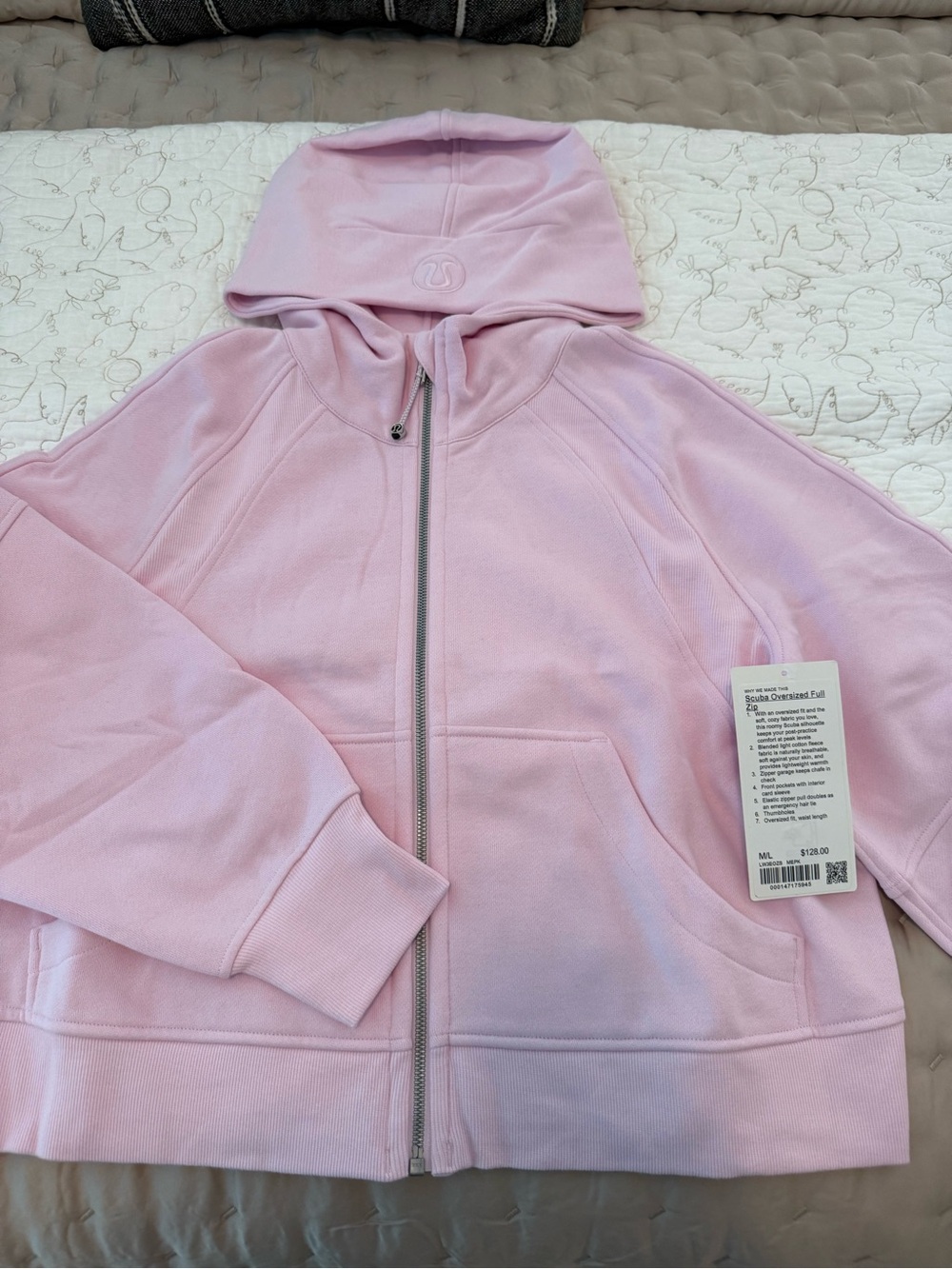 NWT Lululemon Scuba Full-Zip Hoodie M/L Meadowsweet Pink